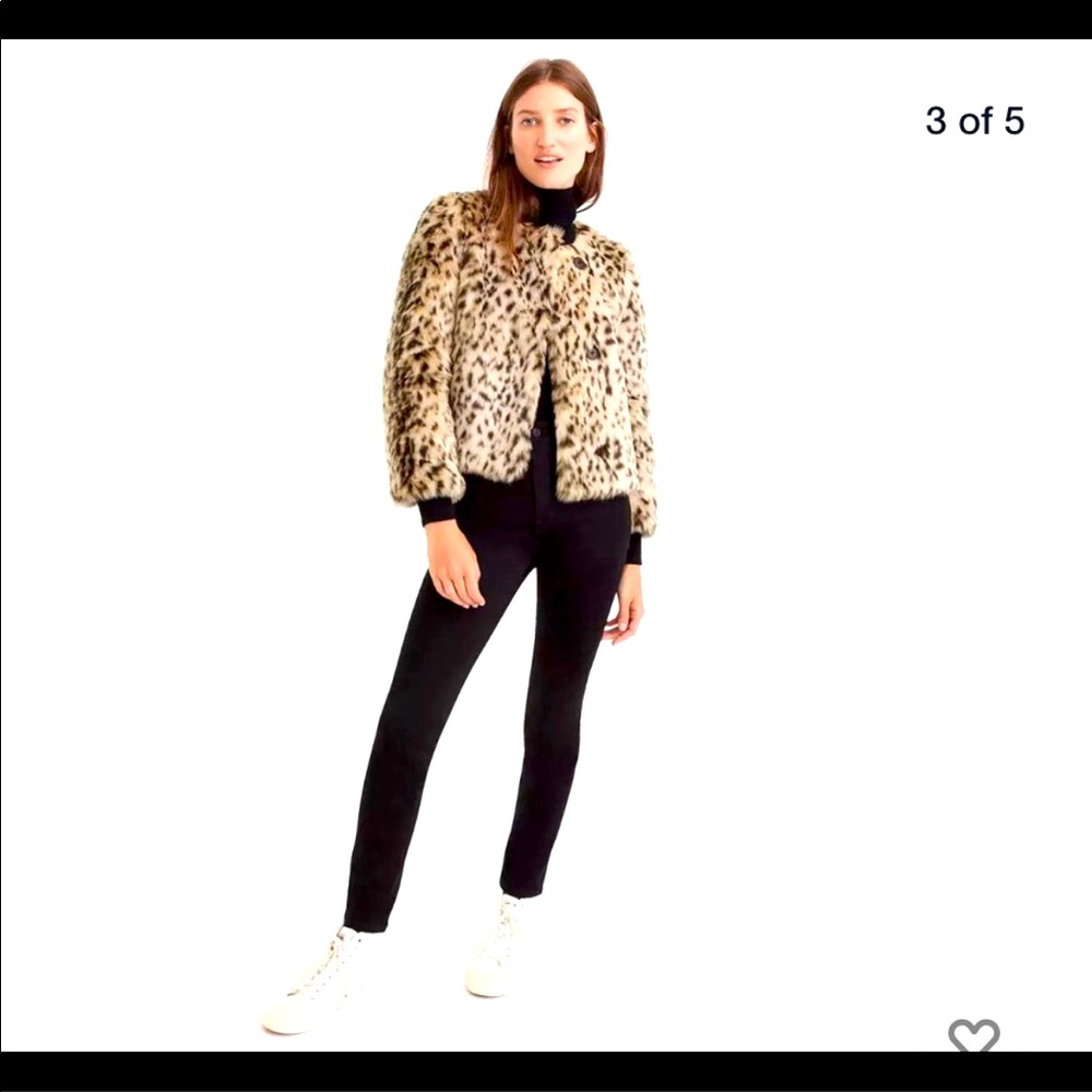 JCREW Cropped Leopard Fur Jacket
